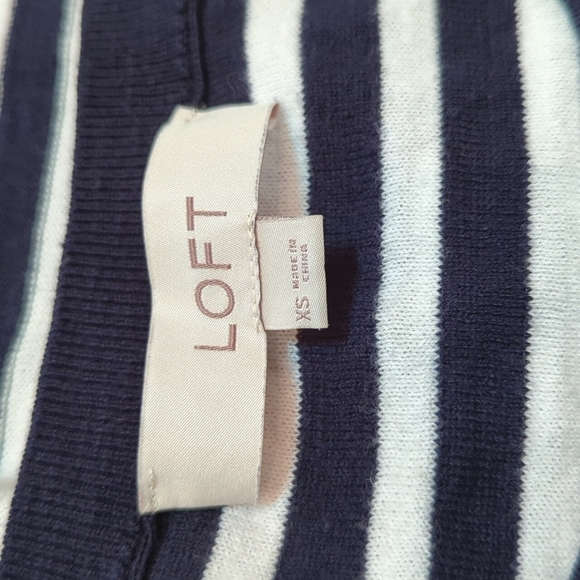 Loft Women's Striped Short Sleeve Knit Top Size XS - Picture 5 of 6